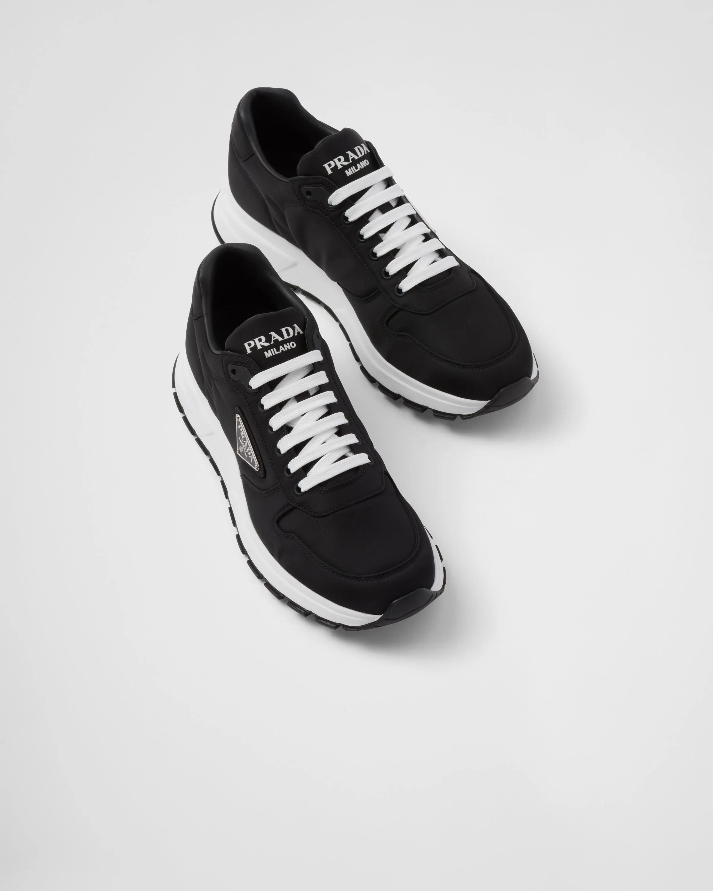 Prada Mens Prax 01 Re Nylon Sneakers Prada UK Size 12 M m Prada PRAX 01 Sneakers Re-Nylon Brushed Leather White White  main image 3