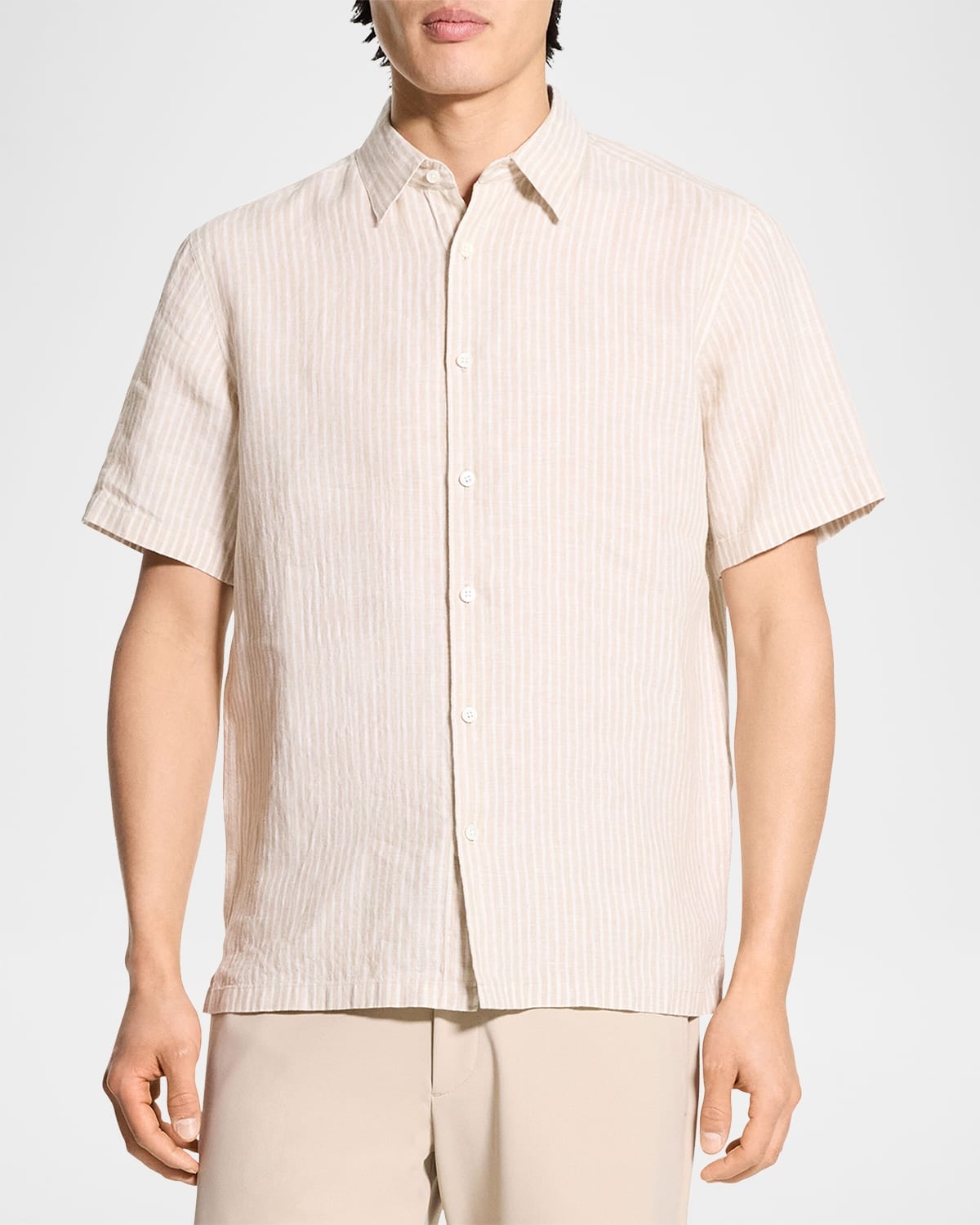 Men's Irving Linen Summer Stripe Short-Sleeve Shirt - 4