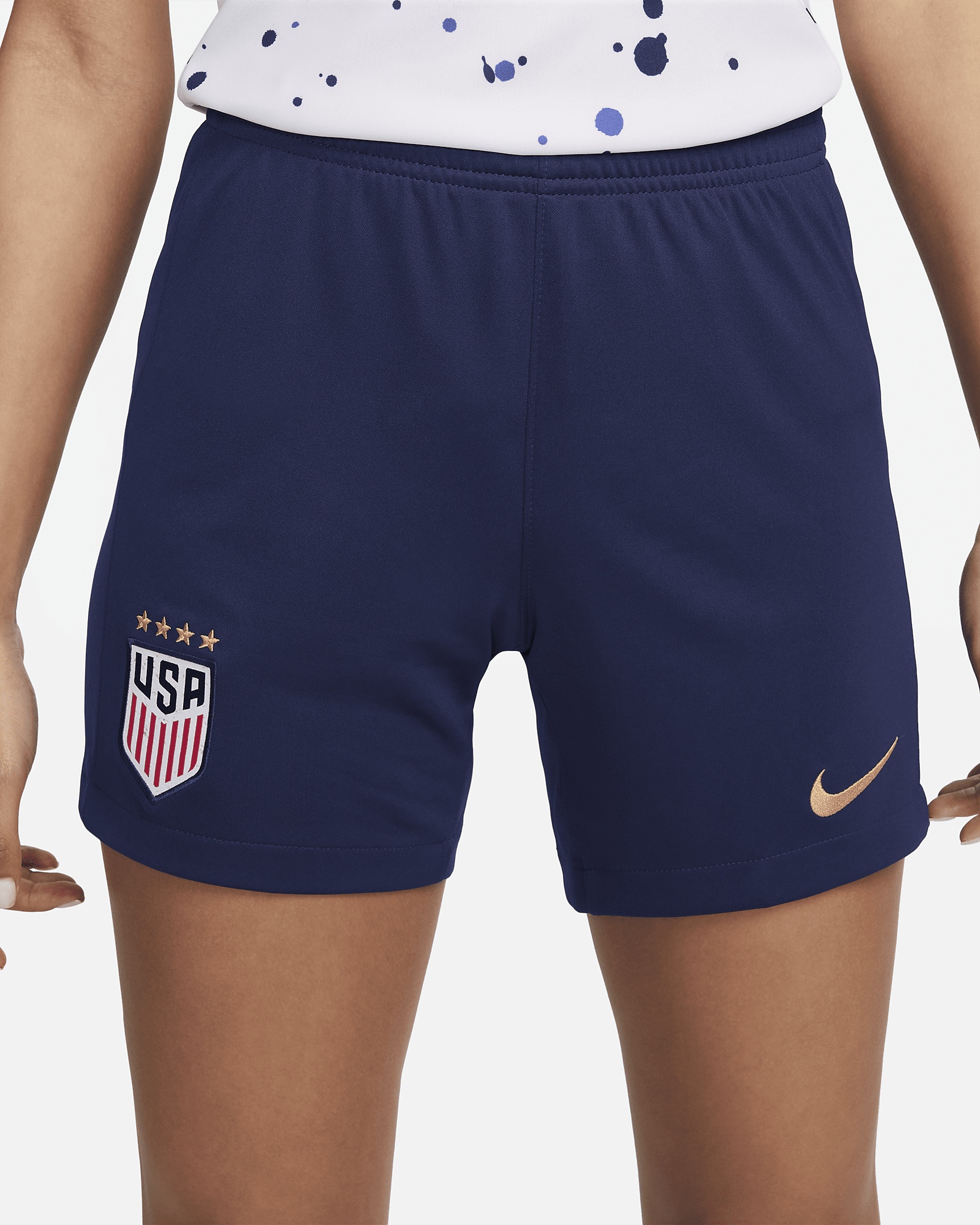 U.S. 2022/23 Stadium Home Women's Nike Dri-FIT Soccer Shorts - 2