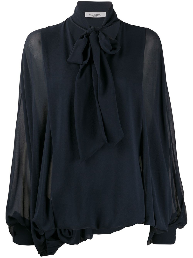 pussybow pouf sleeve blouse 1