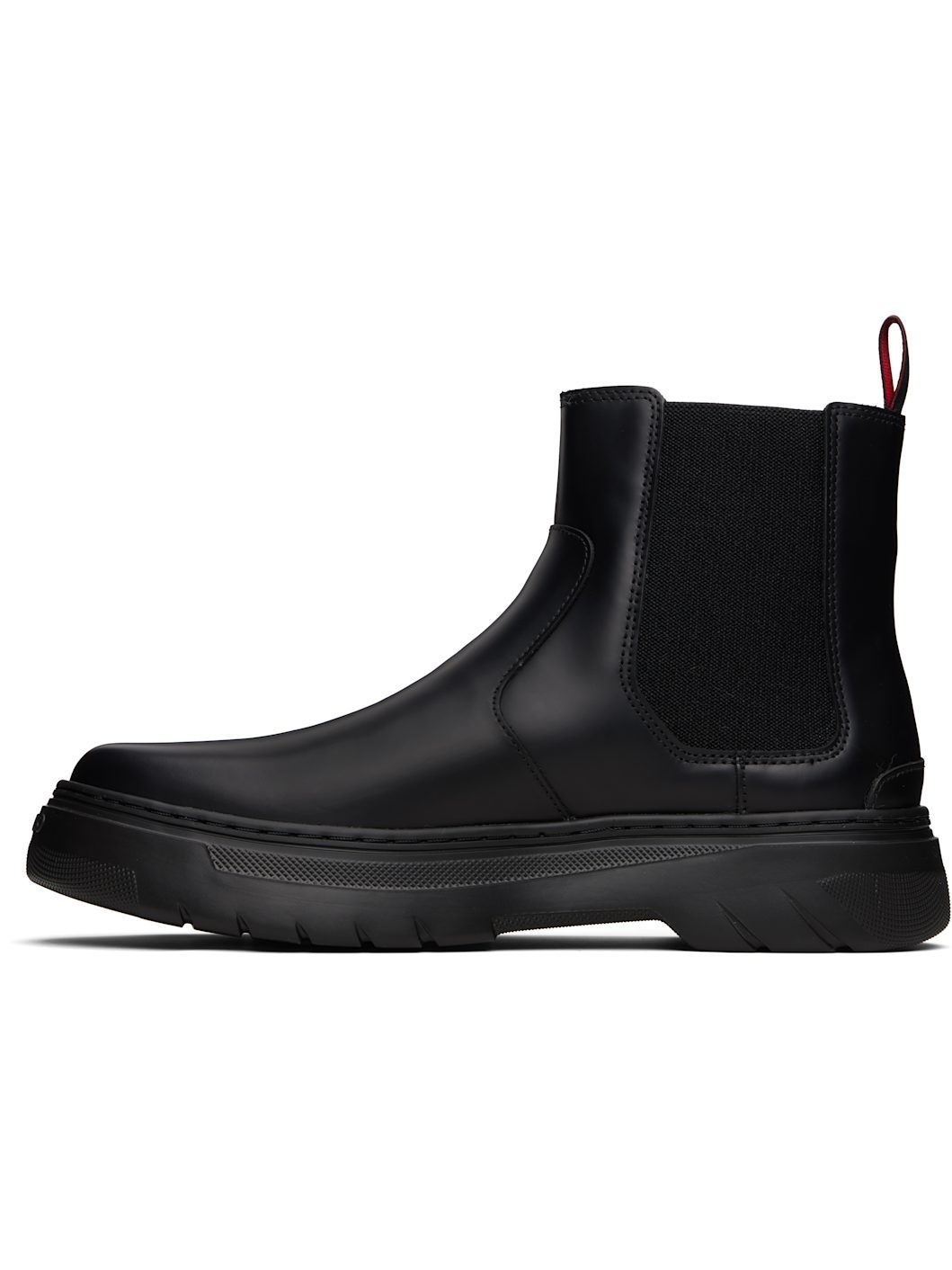 Black Embossed-Logo Chelsea Boots - 3