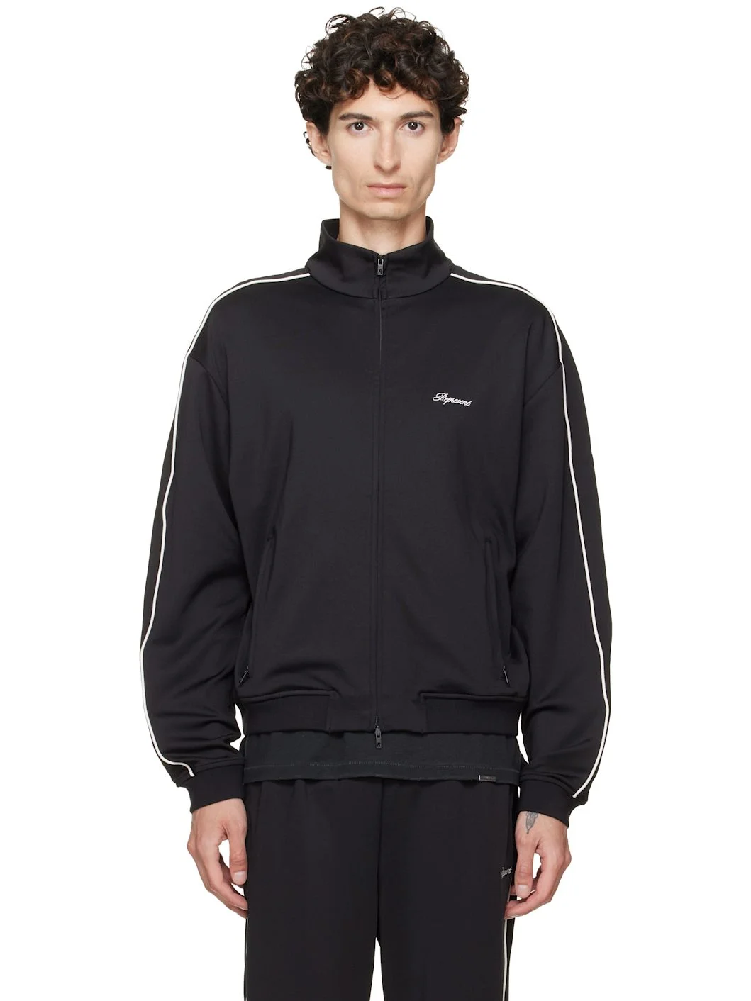 Black Taped Track Jacket - 1