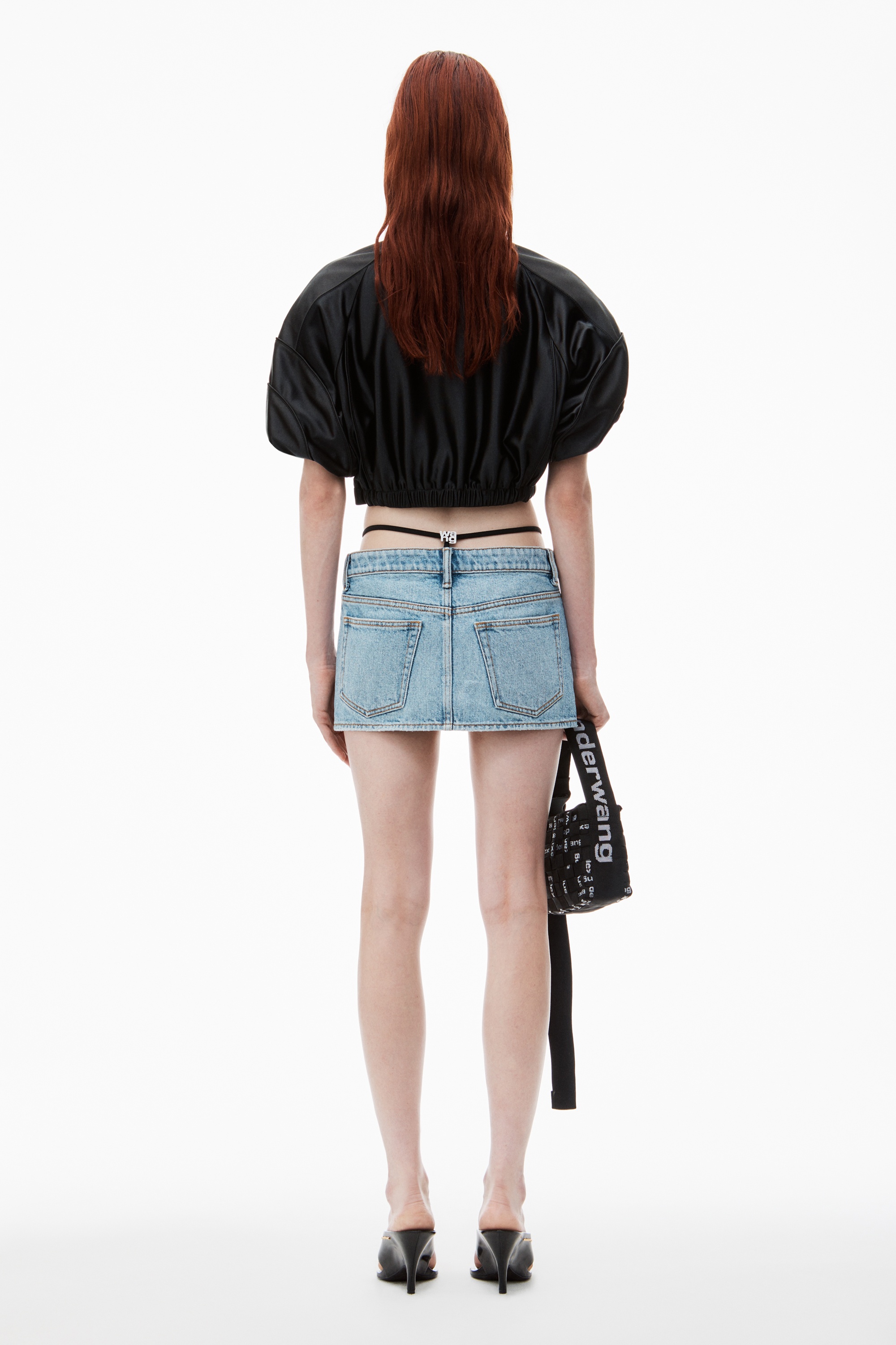 【alexanderwang】ミニスカート pre-styled thong ロゴ Tバック Alexander Wang Mini Skirt with Pre-Style Logo Diamante Thong