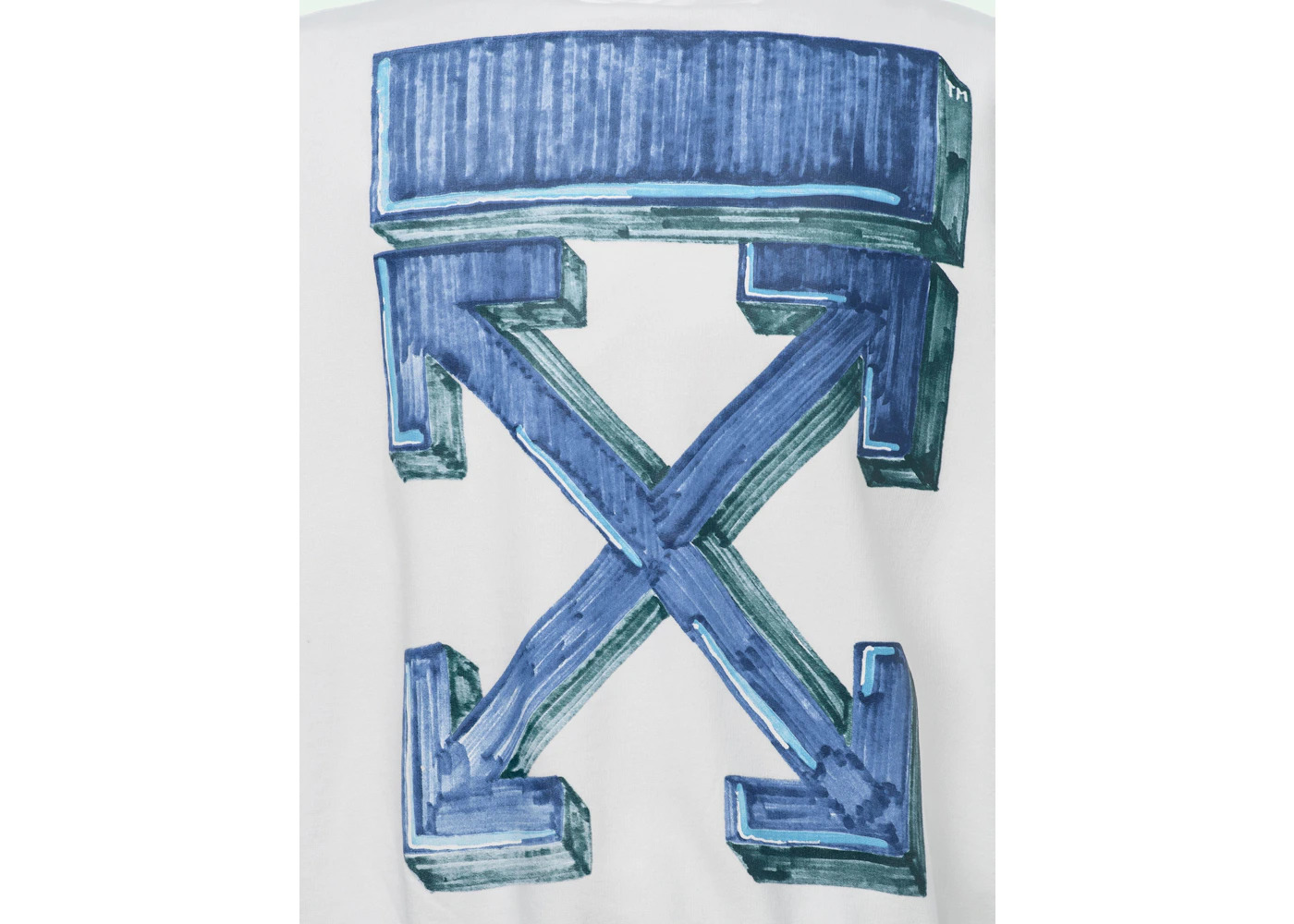 OFF-WHITE Oversize Fit Marker Arrows Hoodie White/Blue - 2