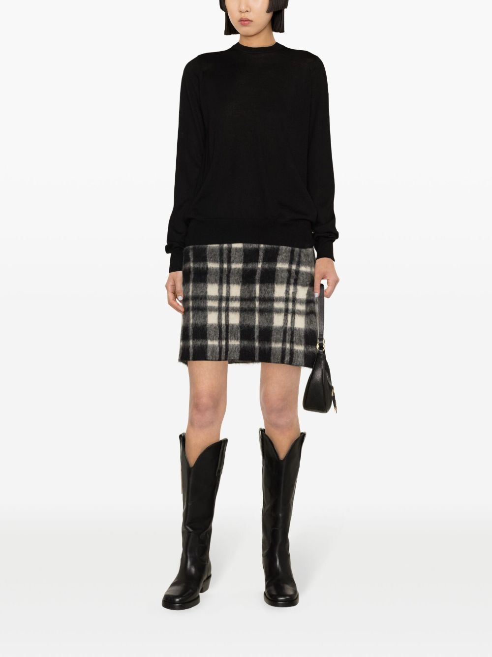 Emma asymmetric rear-slit wool jumper - 2
