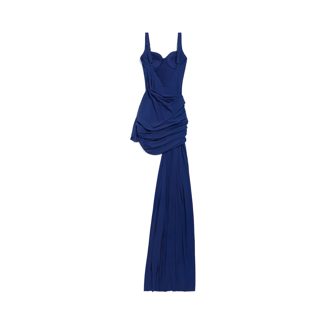 Women's Open Back Dress in Elegant Blue - 6