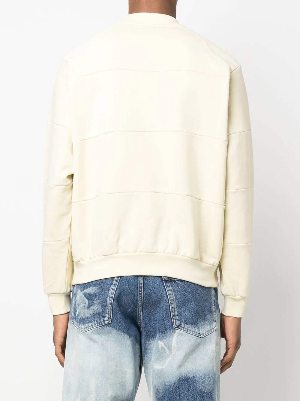 panelled crew-neck sweatshirt - 4