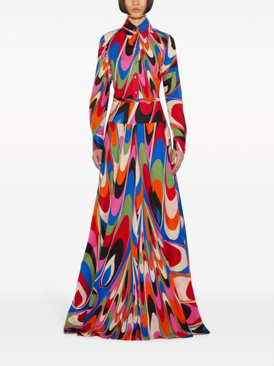 PUCCI Marmo-print long cotton skirt outlook