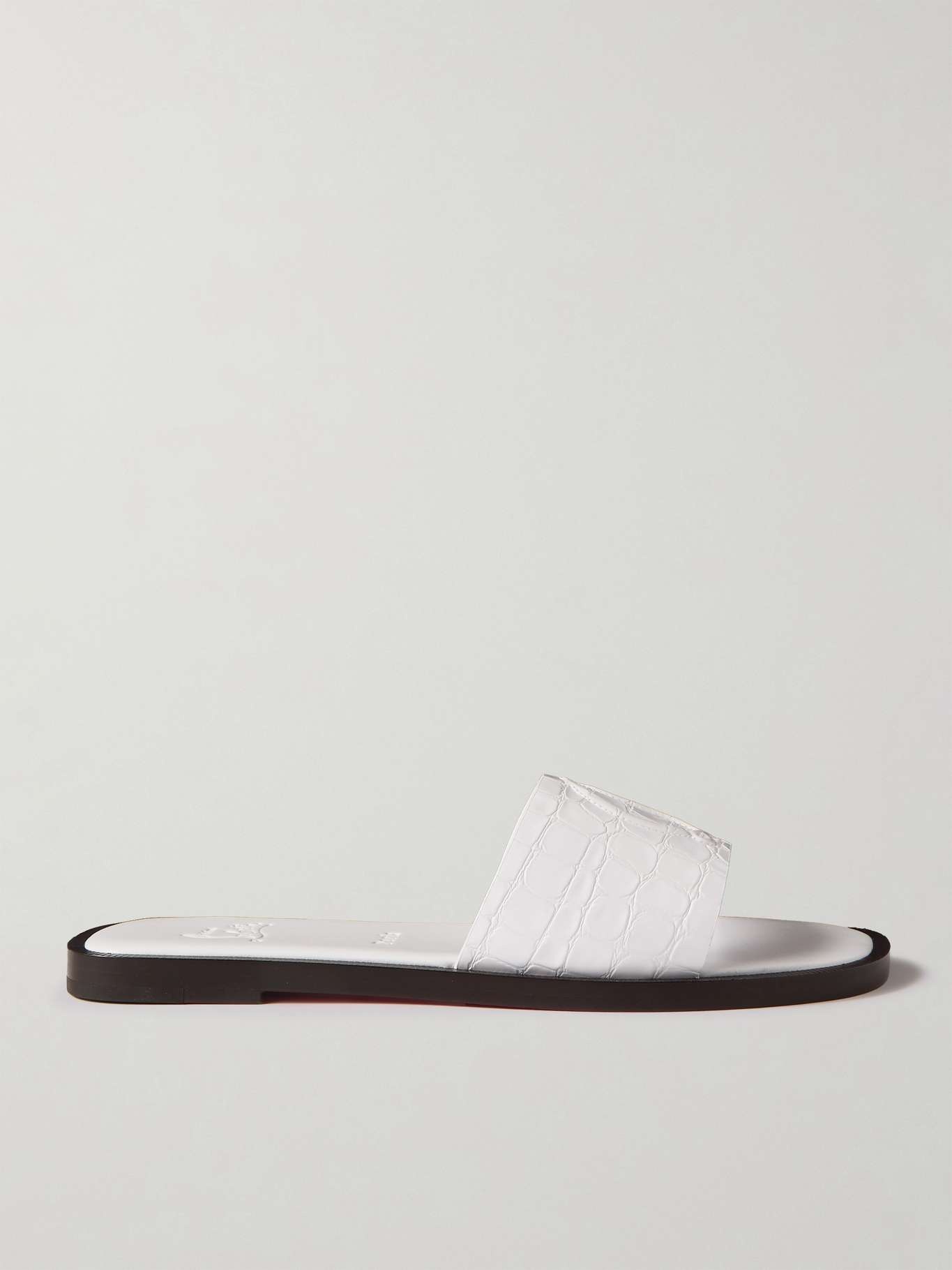 CL croc-effect patent-leather slides - 1