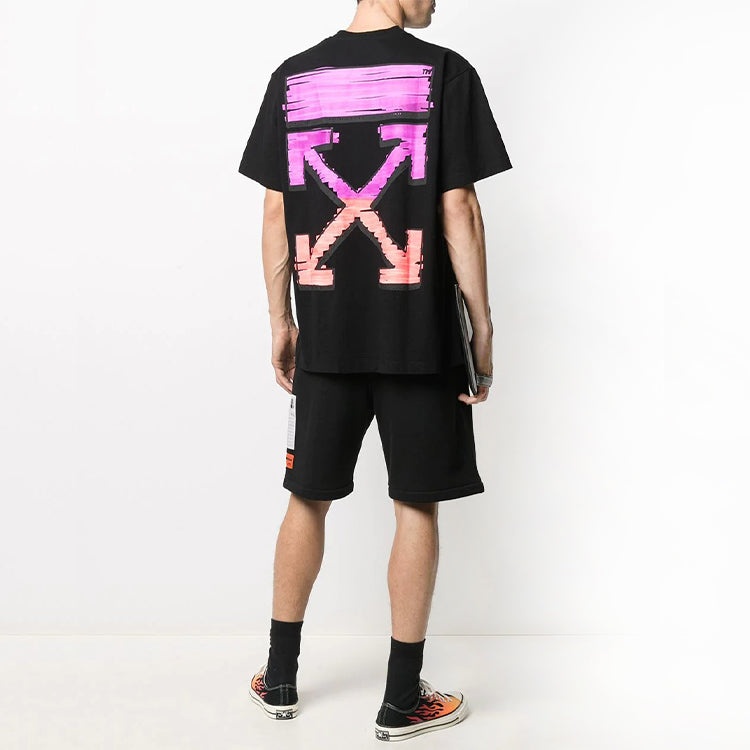 Off-White SS21 Pink Gradient Marker Arrow Short Sleeve For Men Black OMAA038R21JER0021032 - 5