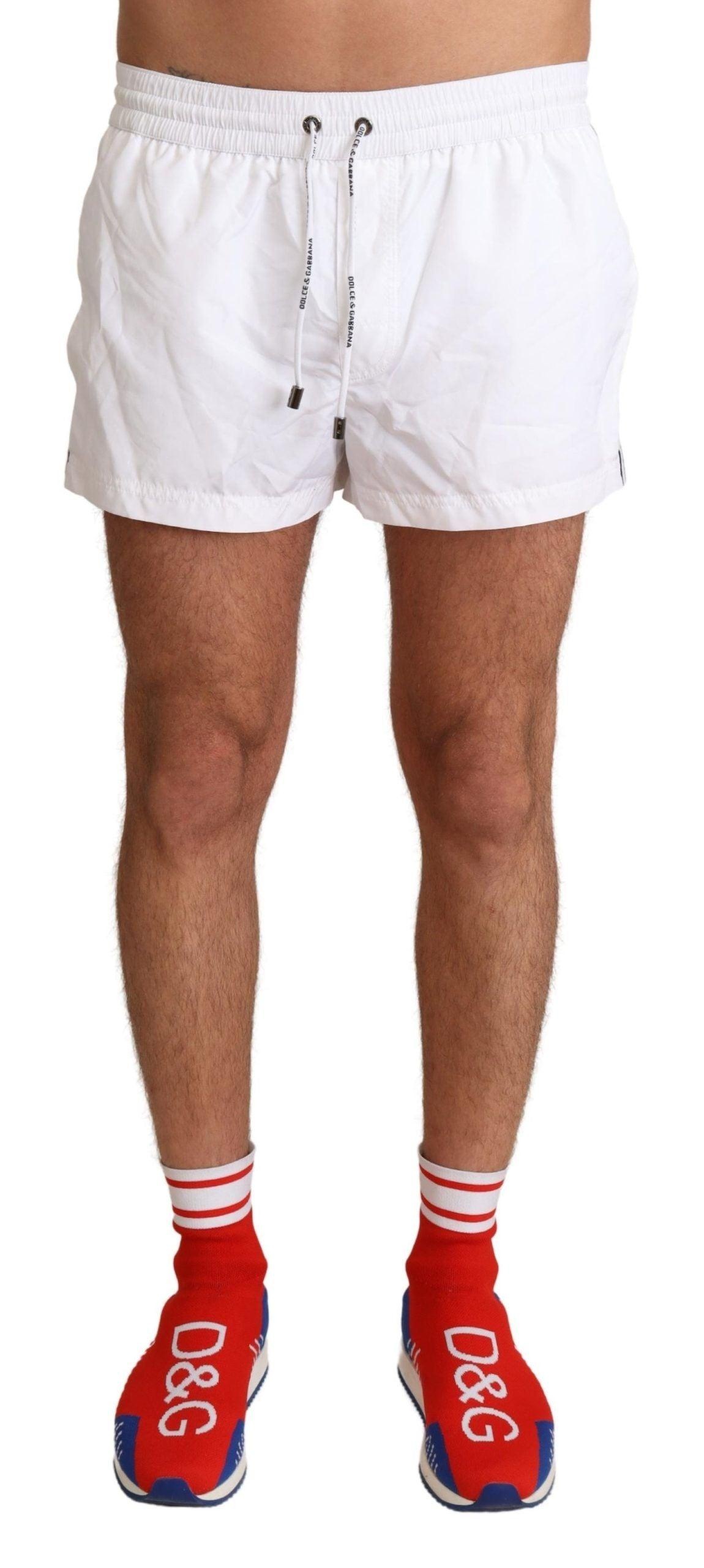 Dolce & Gabbana White King Mens Beachwear Swimwear Shorts - 1