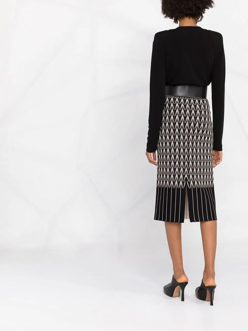 high-waisted patterned skirt - 6