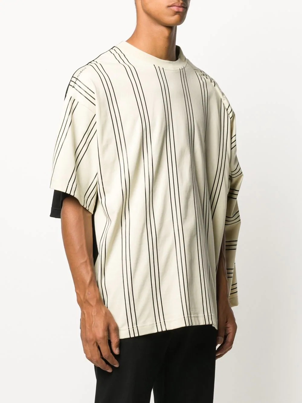 layered stripe print T-shirt - 3