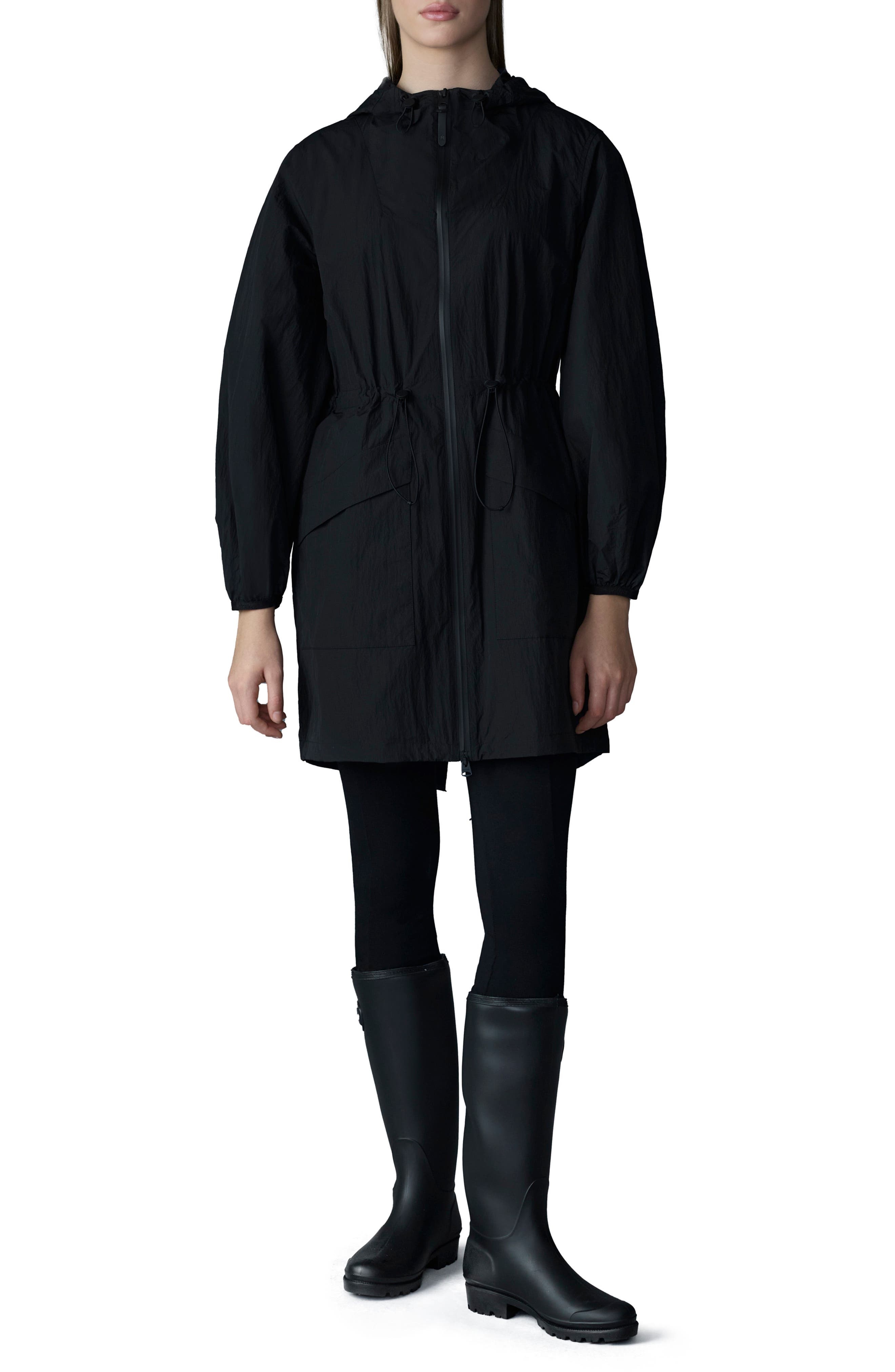 Mackage Alyster Packable Recycled Nylon Raincoat in Black at Nordstrom - 1