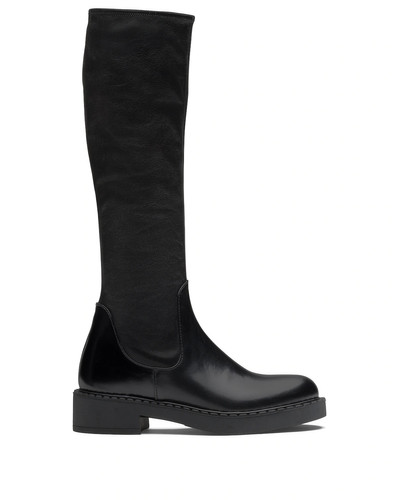 Prada Brushed leather and stretch nappa leather boots outlook