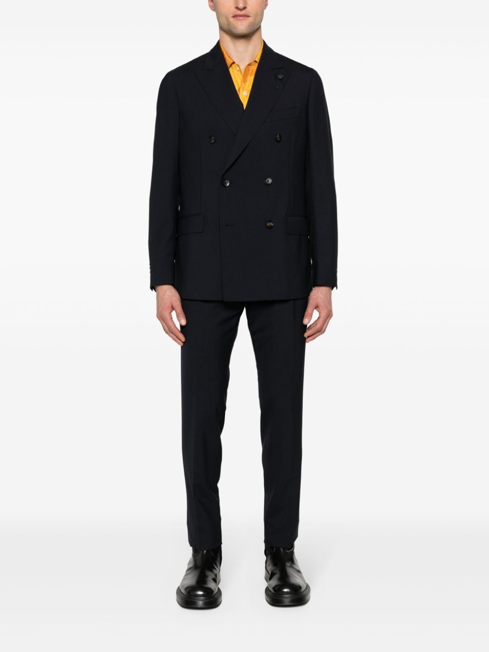 double-breasted wool suit - 2