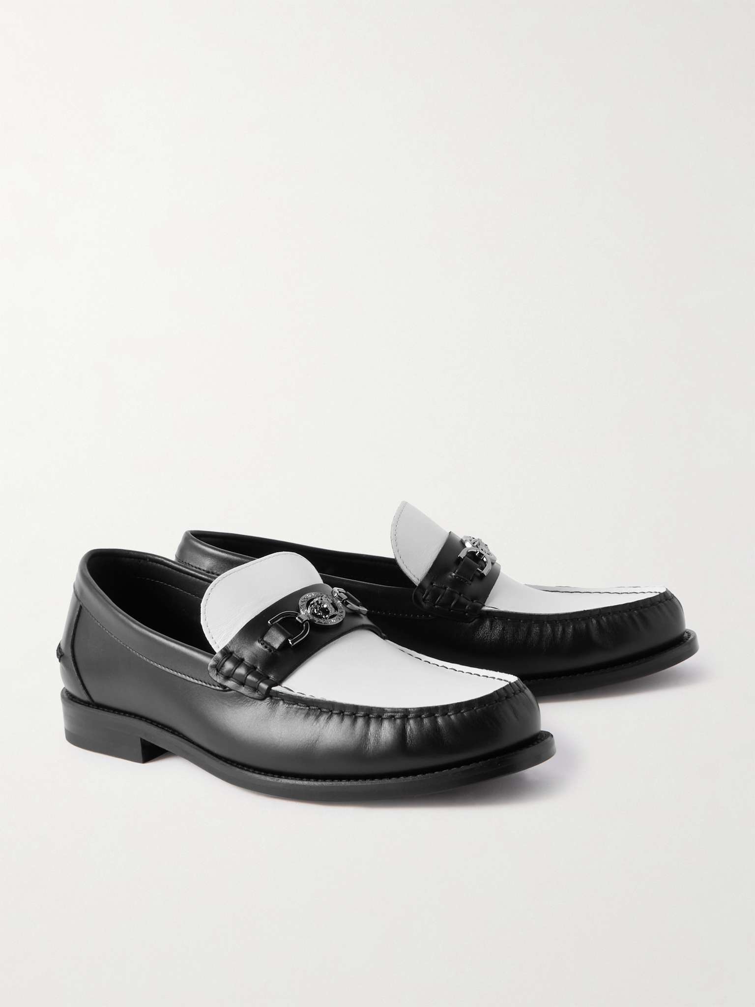 Horsebit-Embellished Two-Tone Leather Loafers - 4