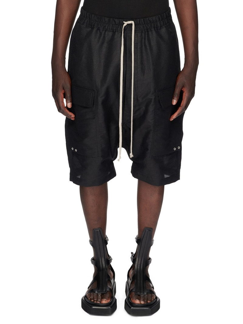 elasticated-waist drop-crotch shorts 1