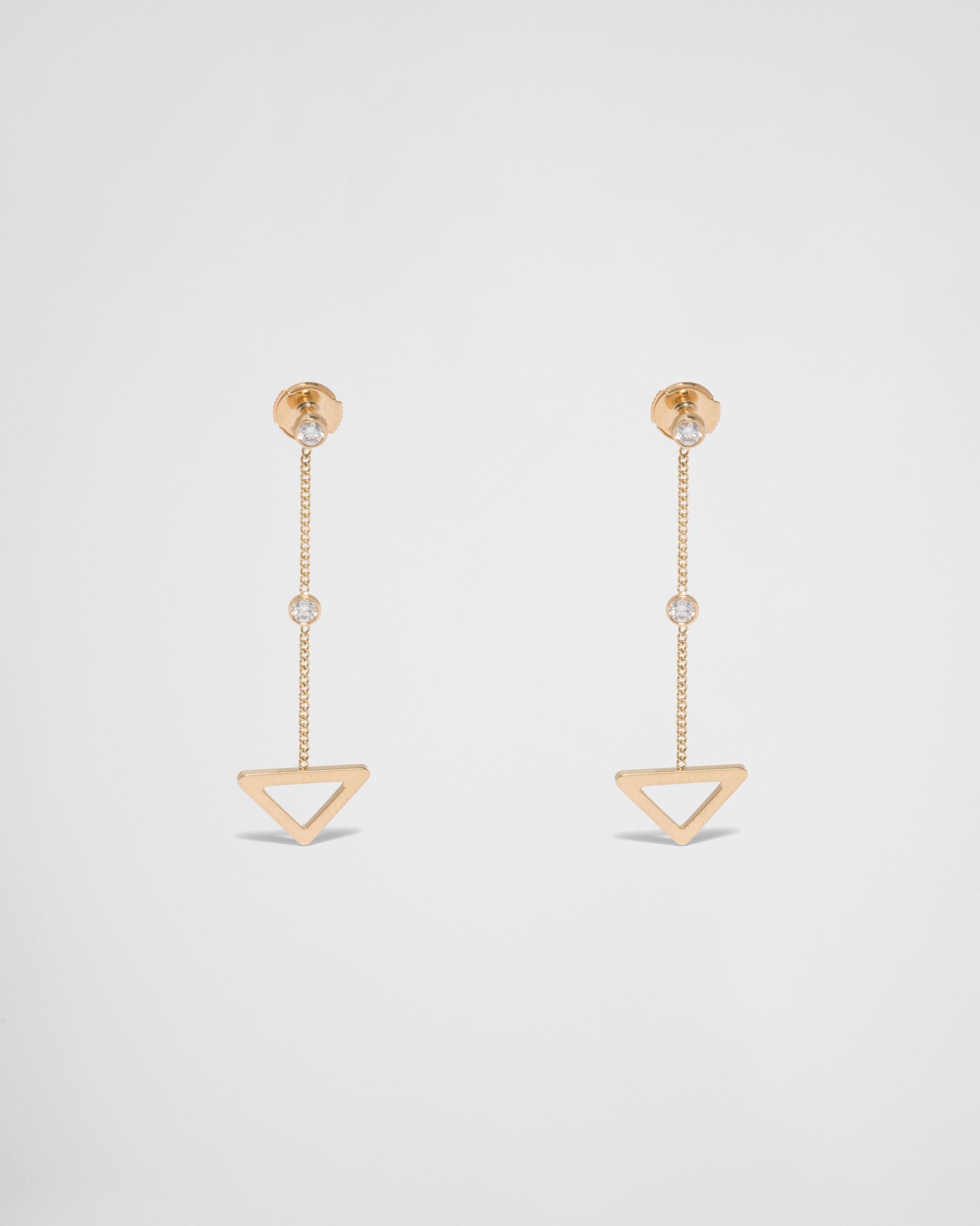 Eternal Gold cut-out drop earrings in yellow gold with diamonds - 1