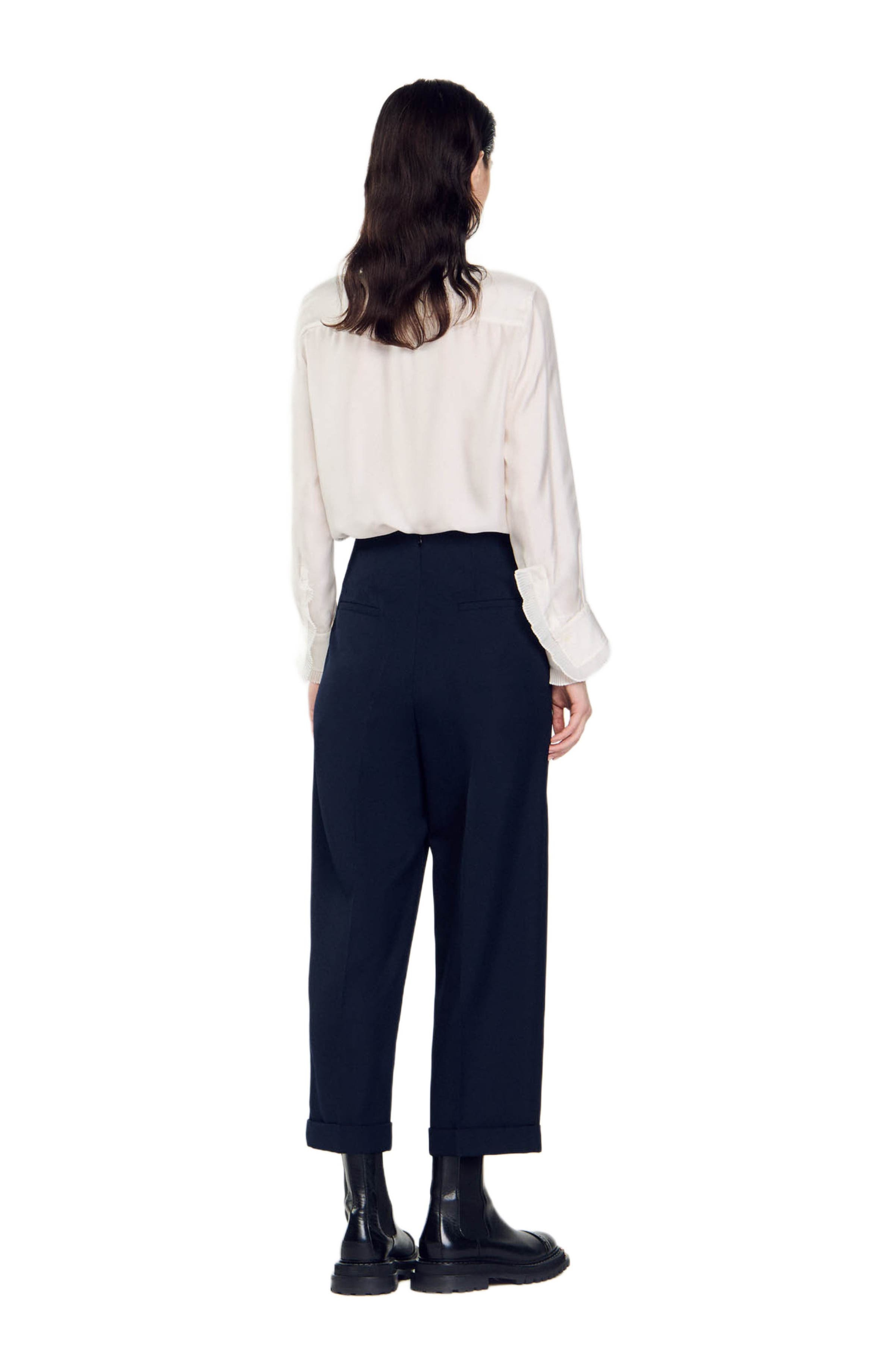 SANDRO Wide legs trousers in Navy Blue at Nordstrom - 2