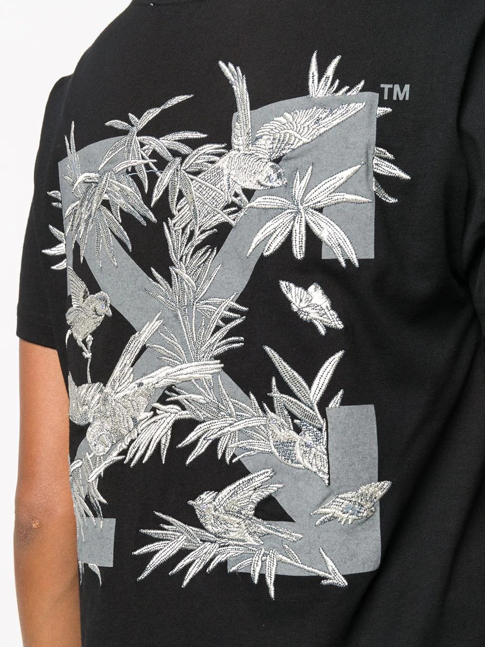 bird-print Arrows-motif T-shirt - 5