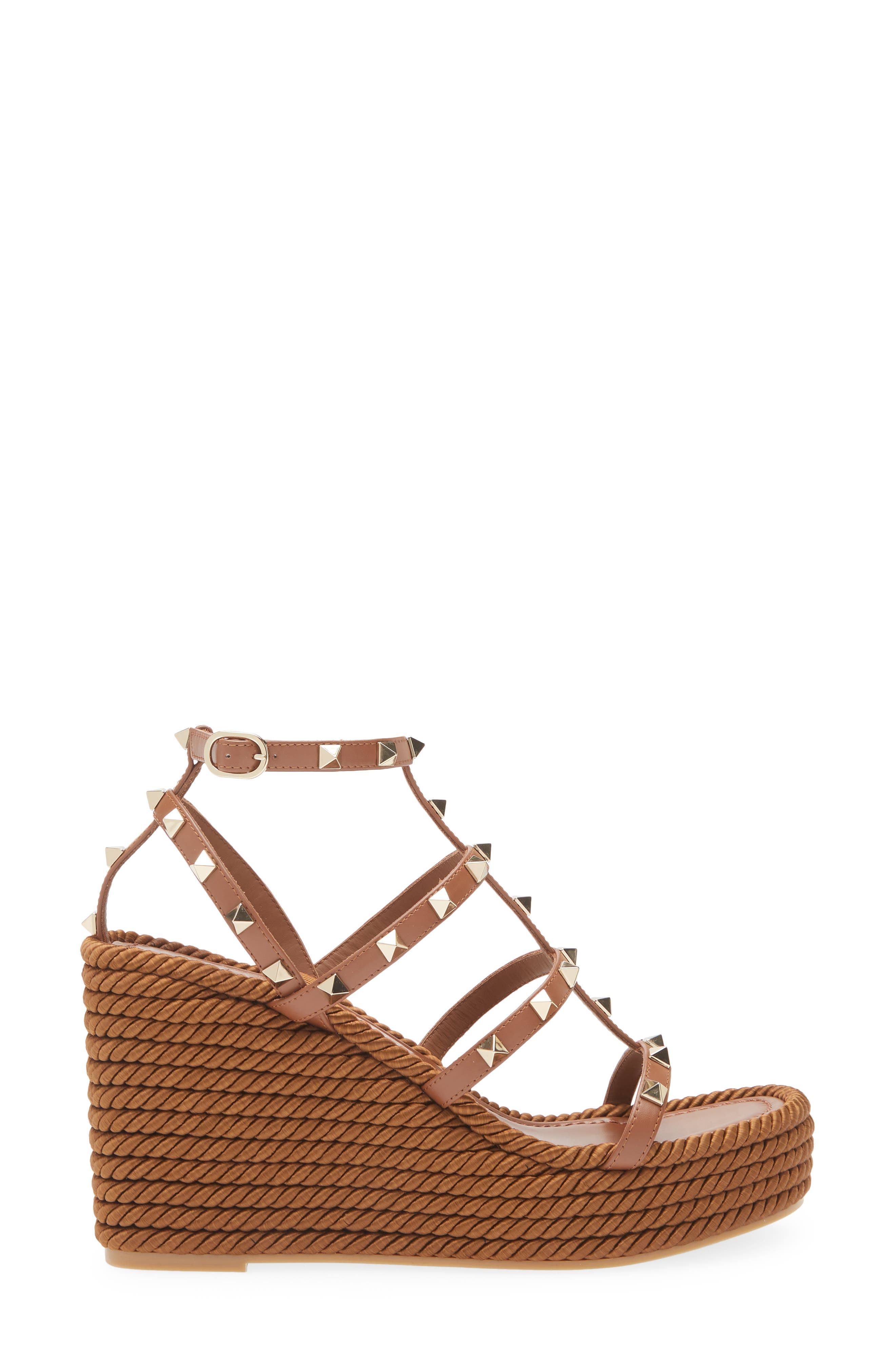 Valentino Garavani Rockstud Espadrille Sandal in Tobacco at Nordstrom - 3