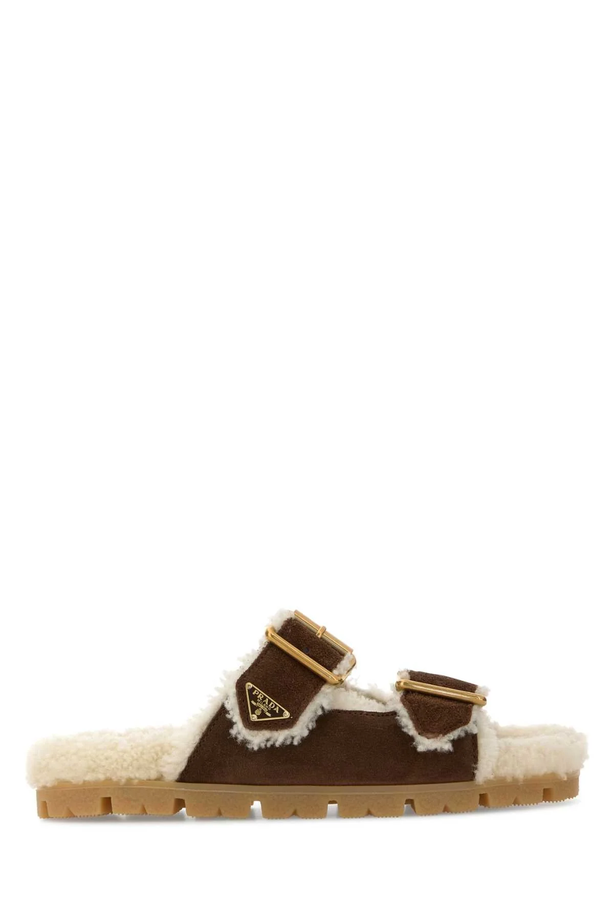 Prada Women Brown Suede Slippers - 1