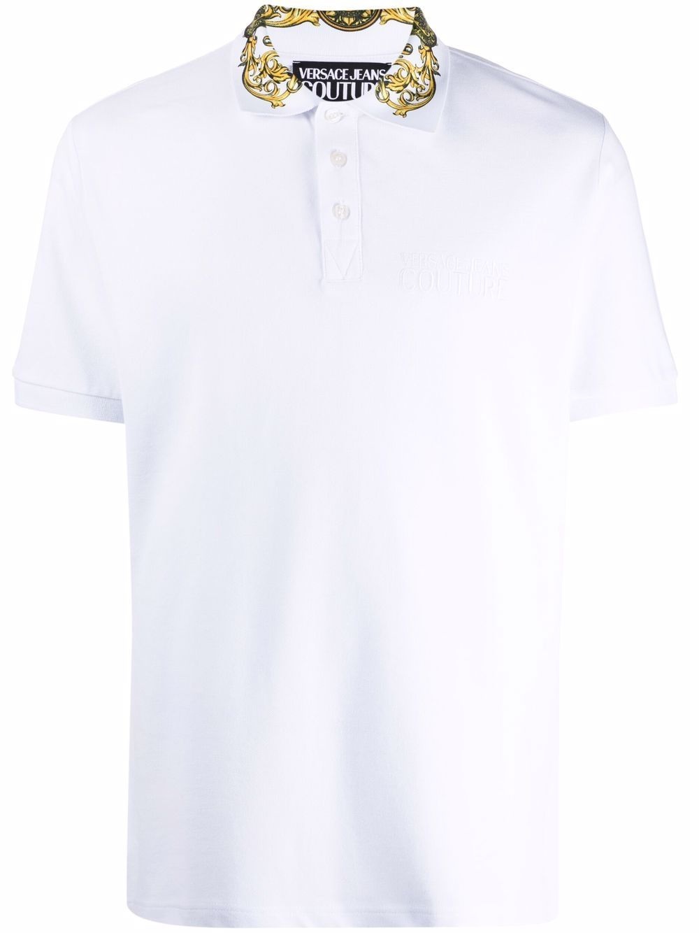 Barocco-print polo shirt - 1