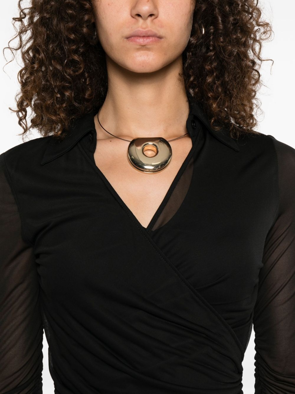 mesh-sleeve blouse - 5