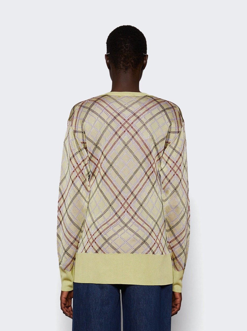 Pull On Cardigan Almond Check - 5