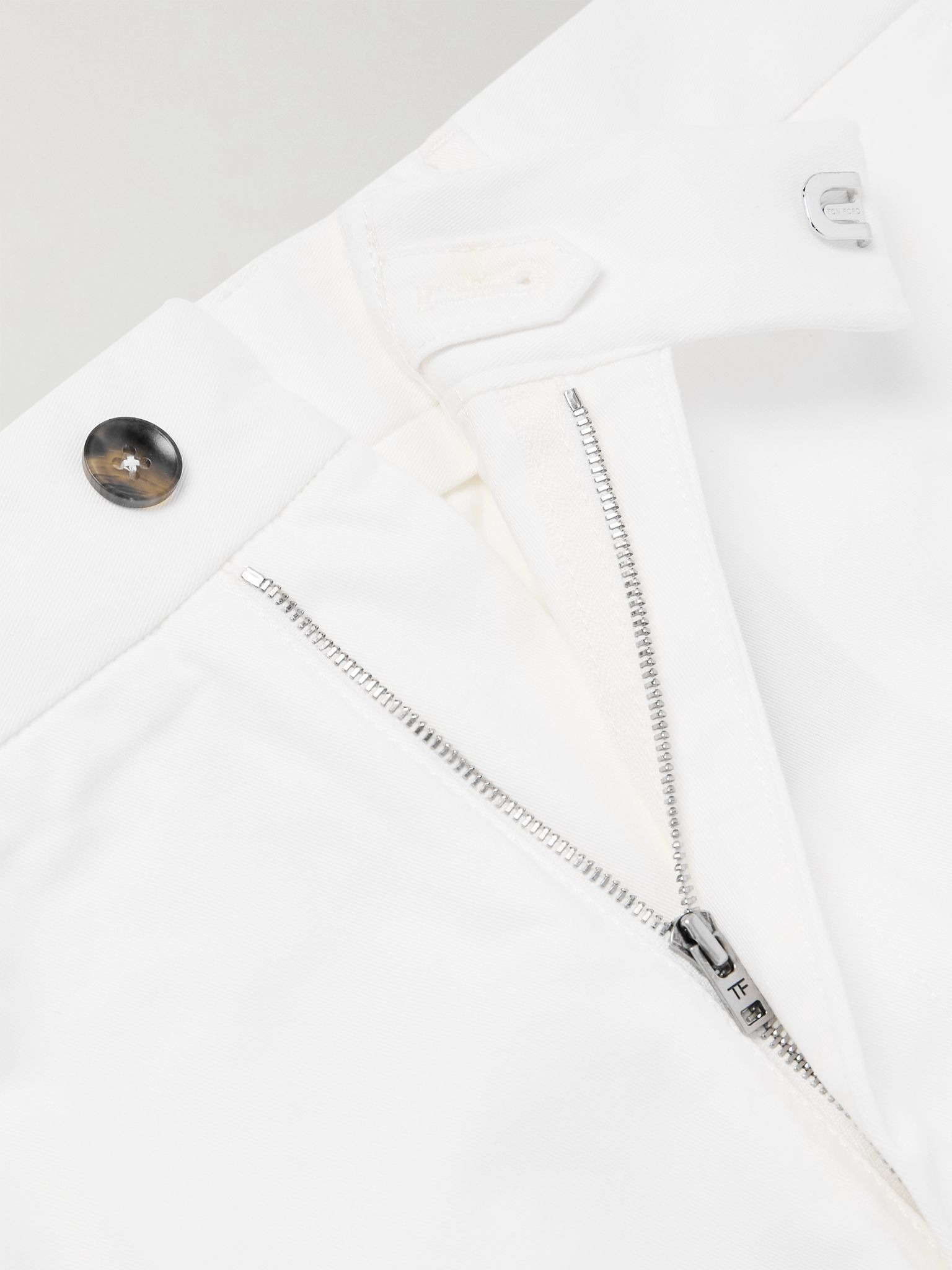 Tapered Cotton-Blend Twill Chinos White - 6