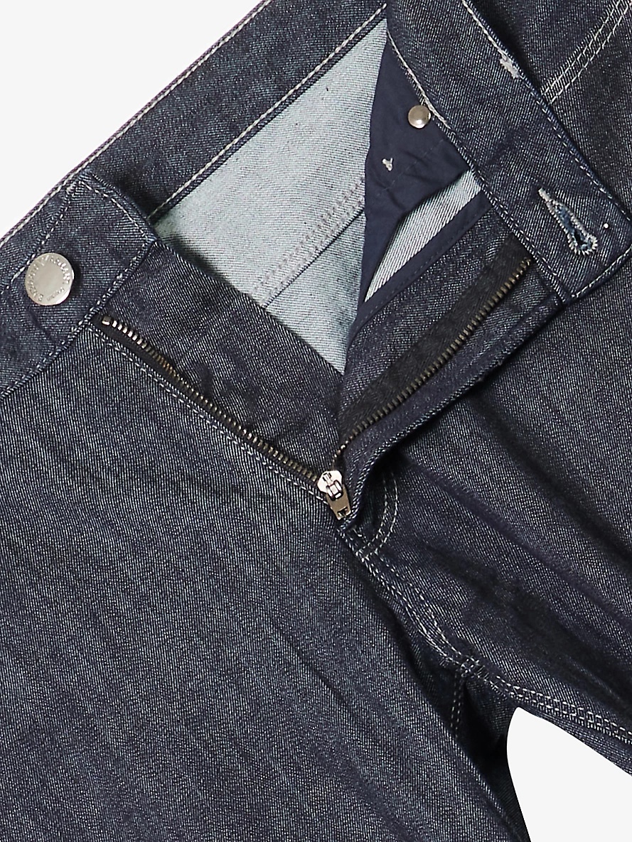 Brand-plaque straight-leg mid-rise stretch-denim jeans - 6