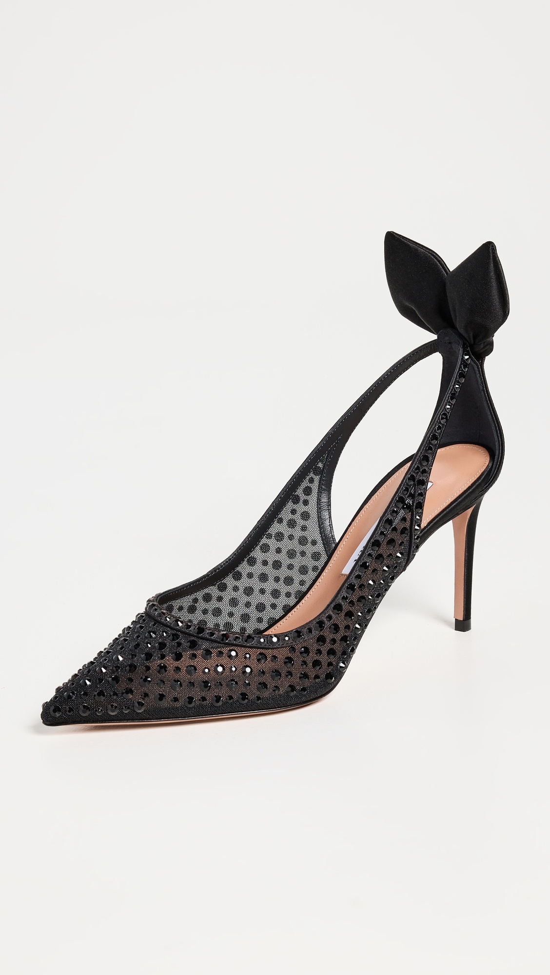 Bow Tie Crystal Tulle Pumps 85mm - 1