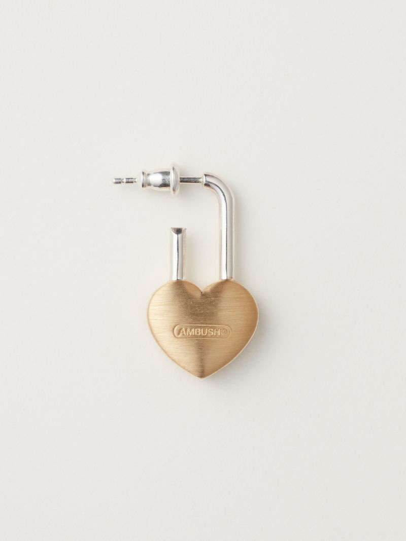 SMALL HEART PADLOCK EARRING - 1