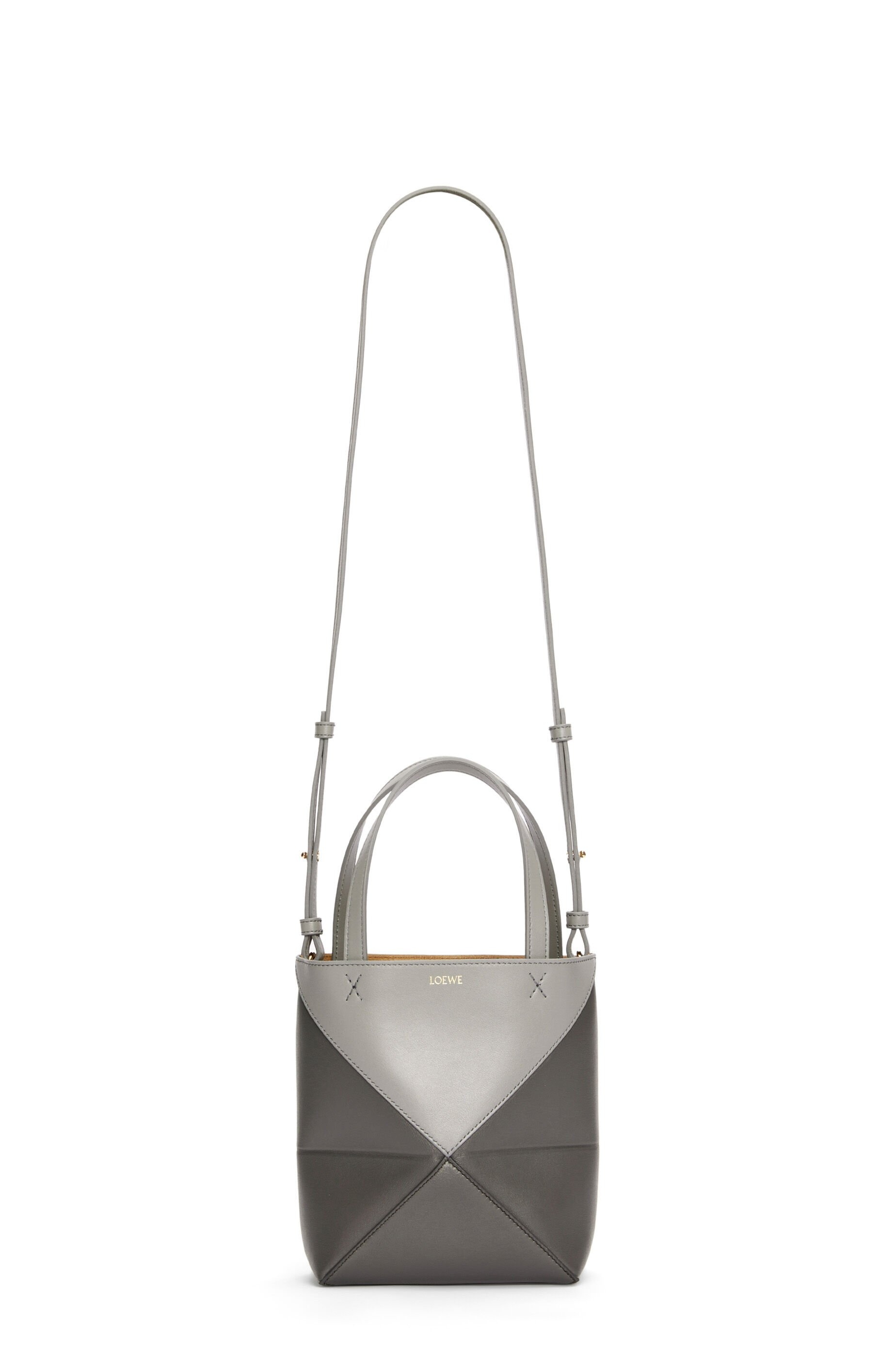 Mini Puzzle Fold Tote in shiny calfskin - 6