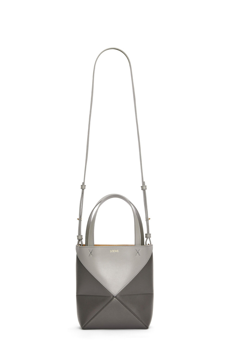 Mini Puzzle Fold Tote in shiny calfskin 6