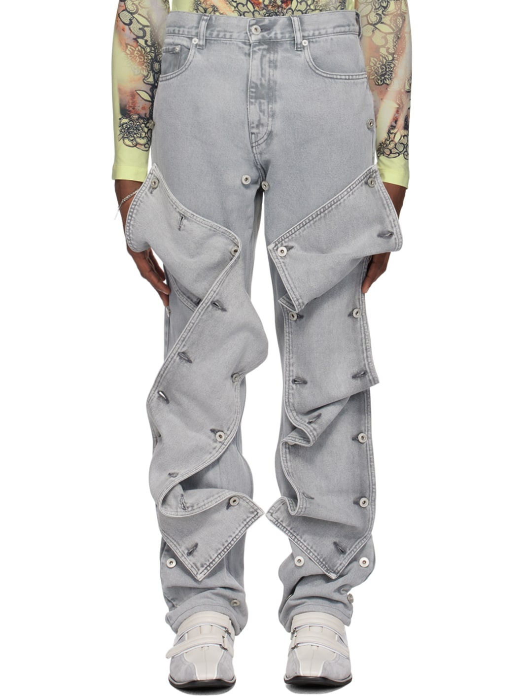 Gray Snap Off Jeans - 1
