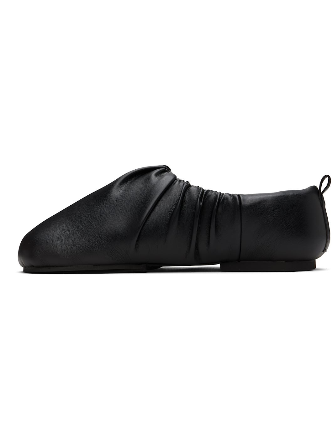 Black Wrinkle Flat Slippers - 3