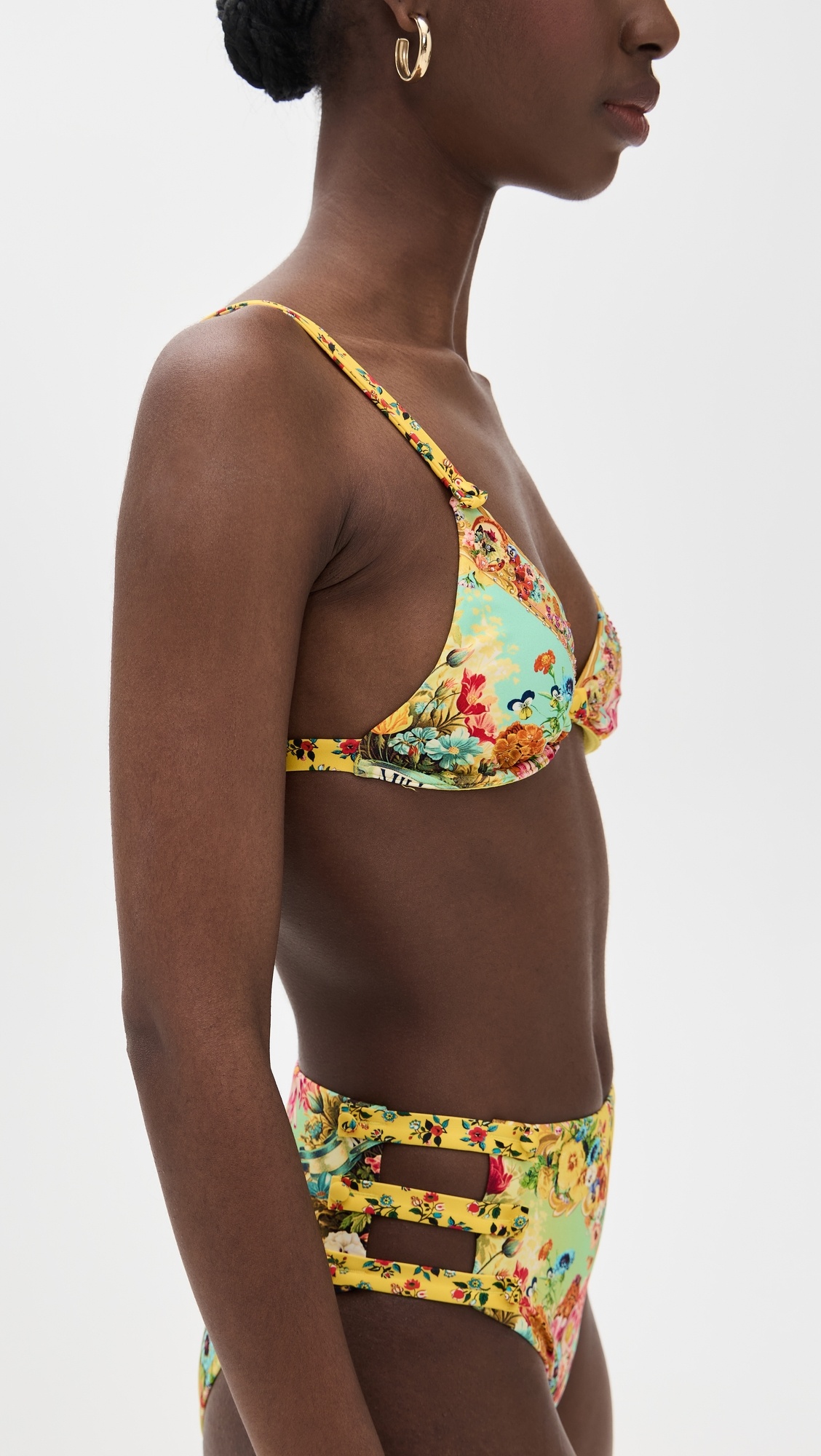 Soft Underwire Bikini Bra with Button Detail - 3