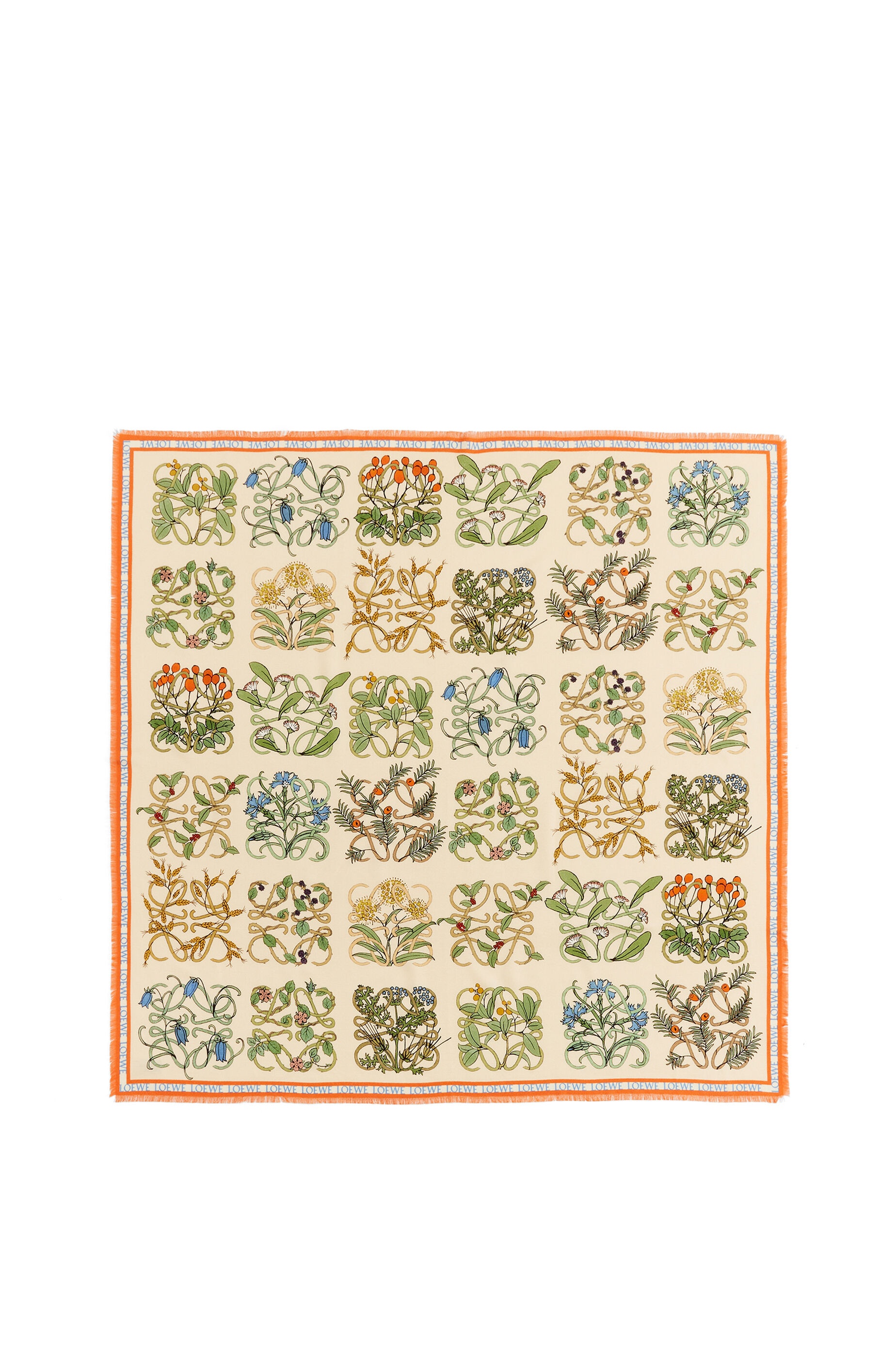 Herbarium scarf in cotton, wool and silk - 1