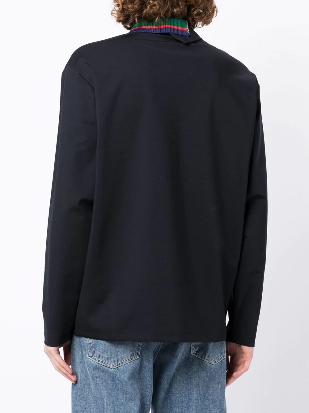 contrasting-collar detail sweatshirt - 4