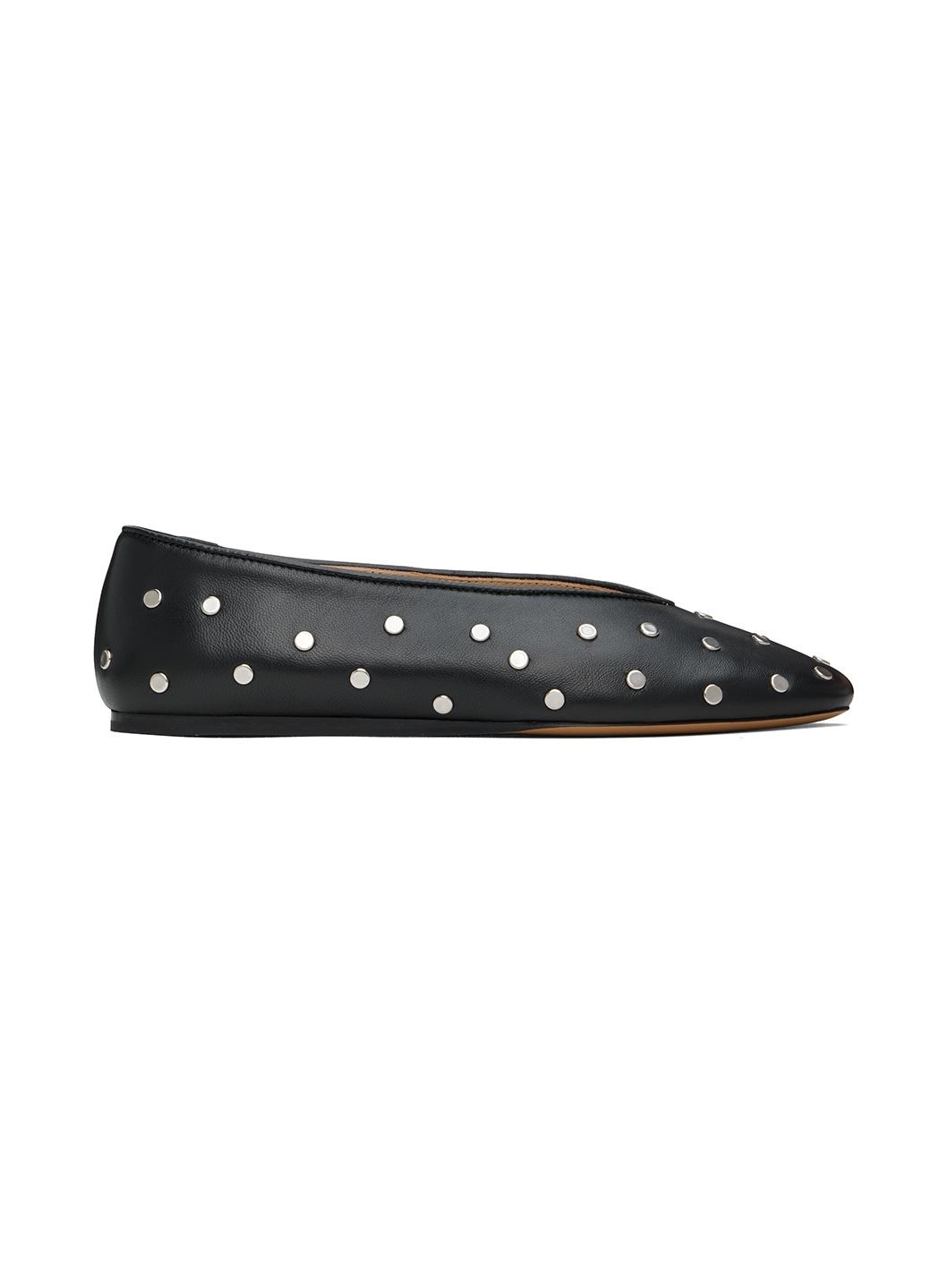 Black Studded Regency Ballerina Flats - 1
