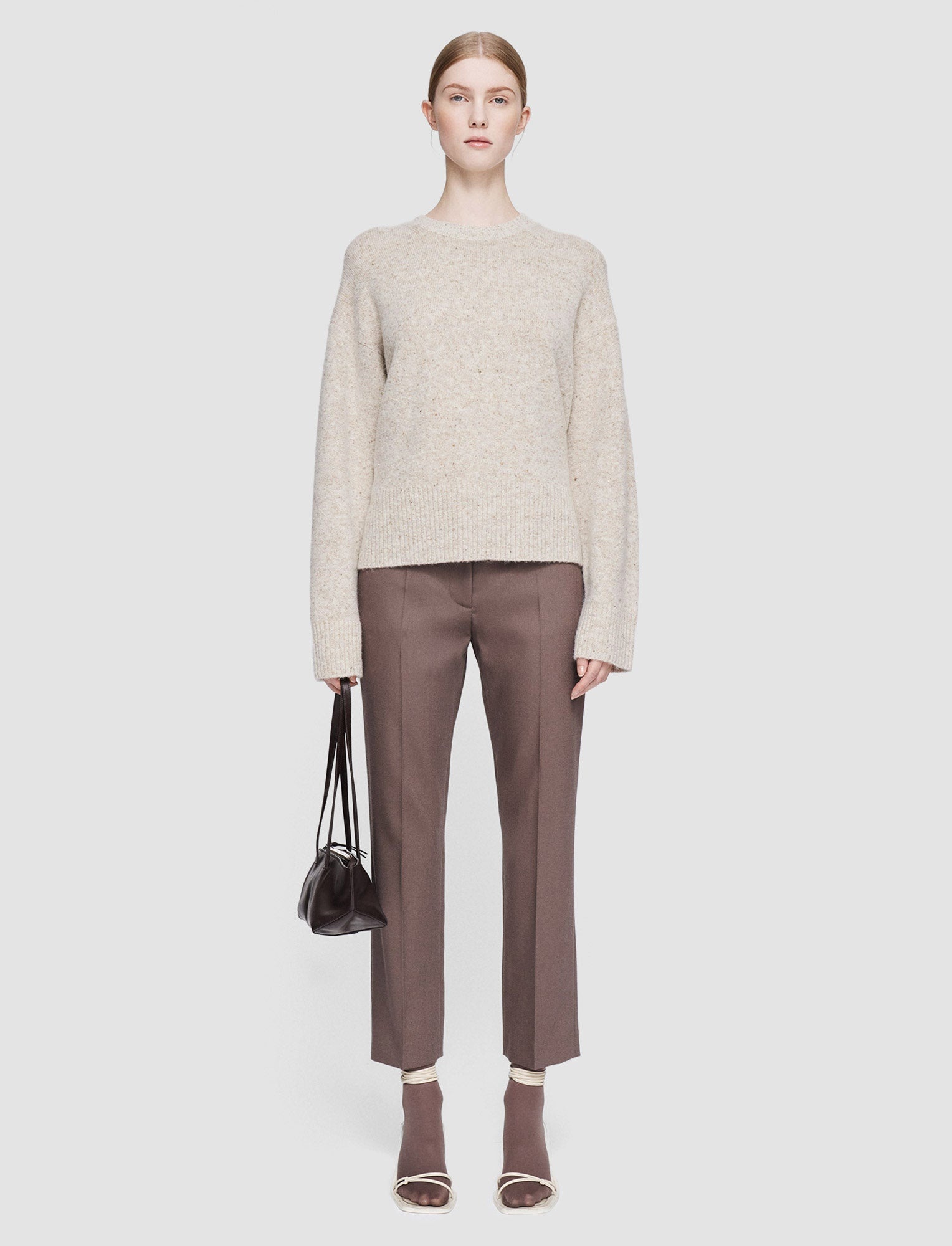 Alpaca Tweed Knit Round Neck Jumper - 2