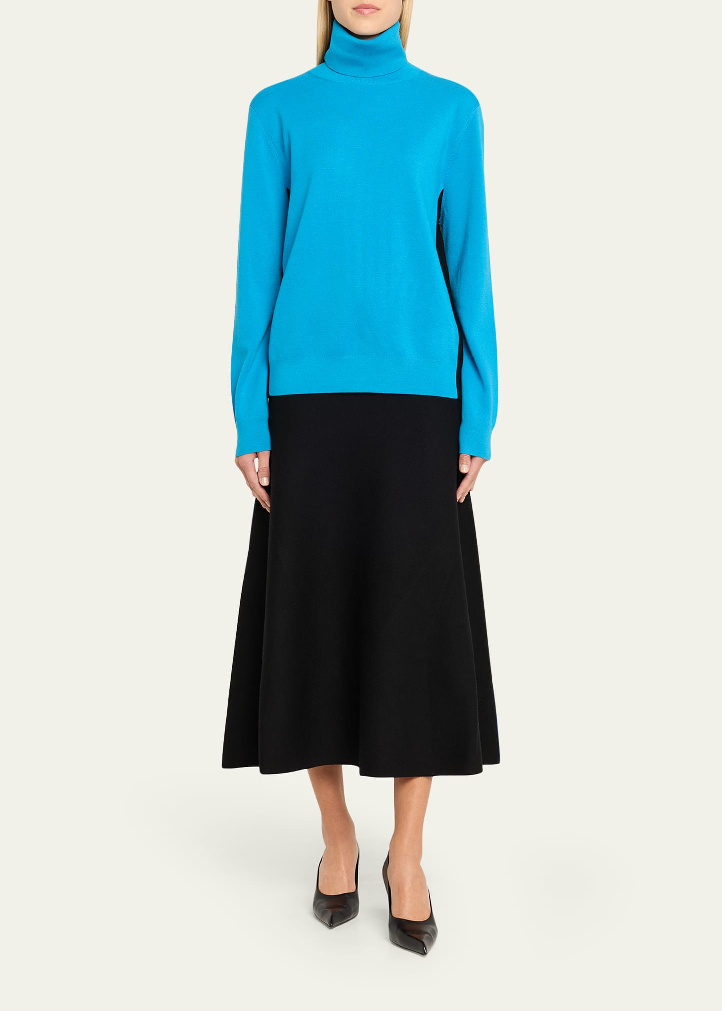 Zander Colorblock Mohair-Blend Midi Skirt - 2