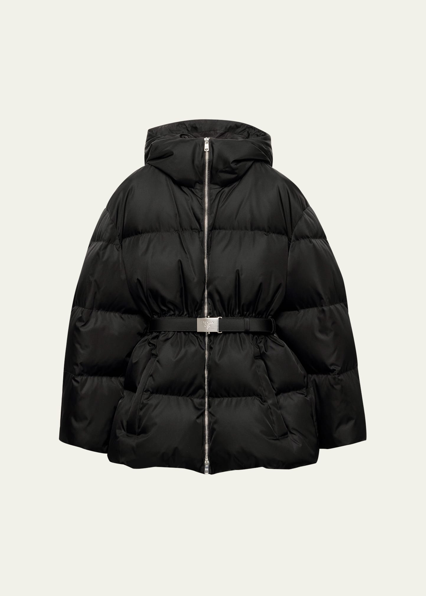 Belted Re-Nylon Puffer Jacket - 1