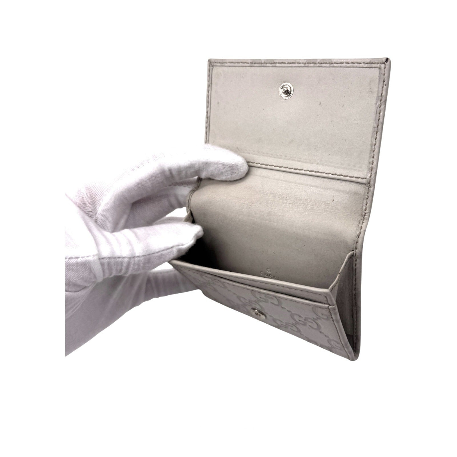 Gucci Card Wallet - Chalk Guccissima Leather - 7