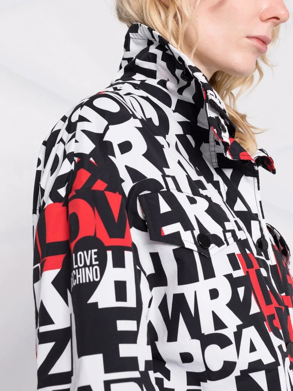 alphabet-print jacket - 3