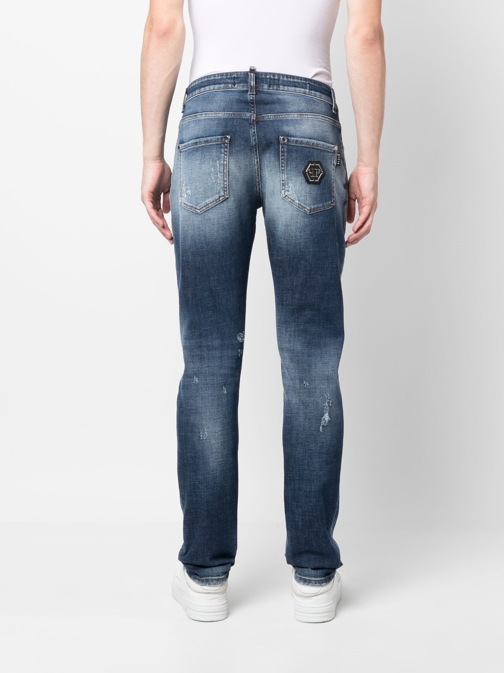 logo-patch straight-leg jeans - 4