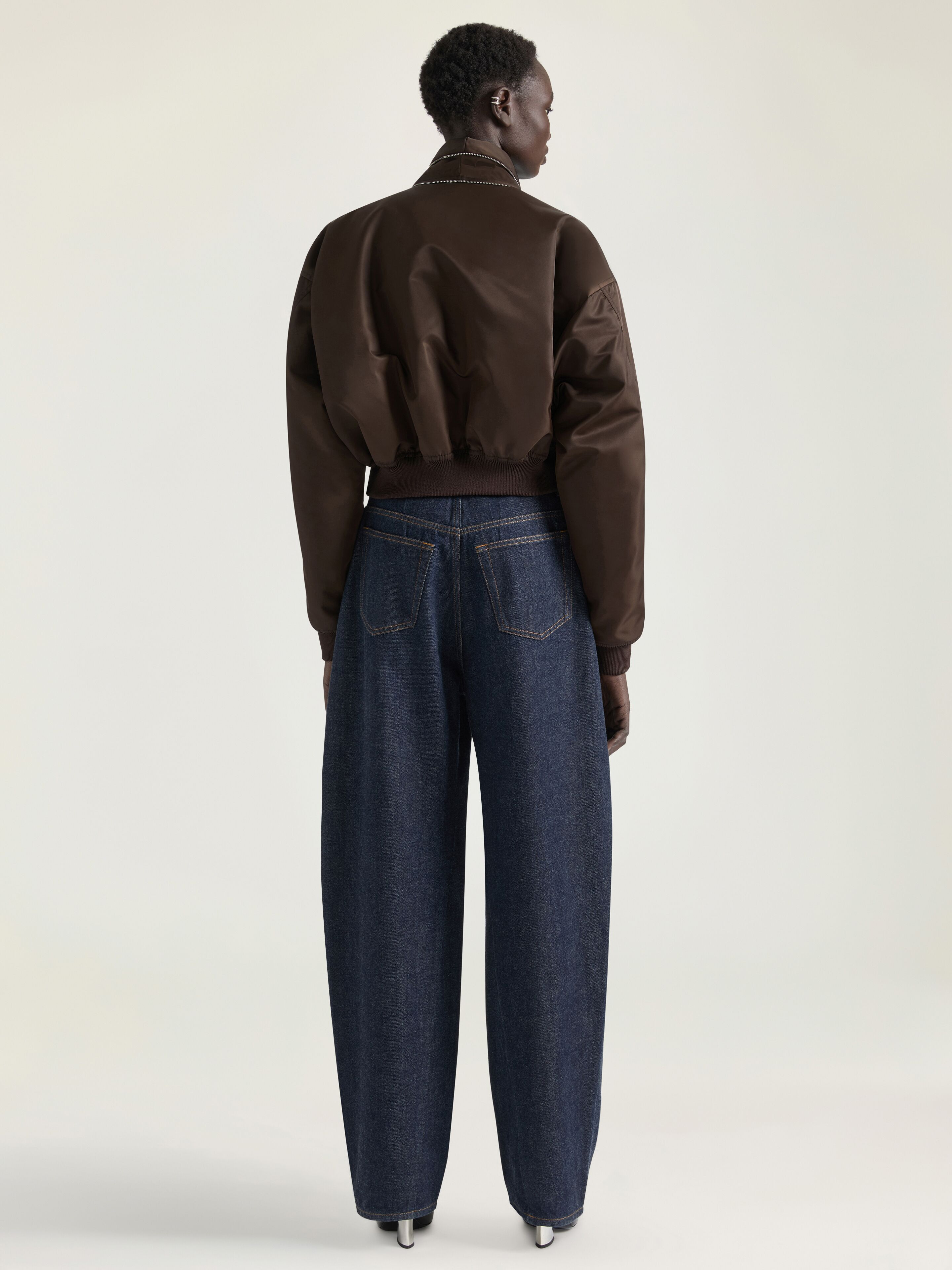 BOMBER WITH ZIPPED SHAWL COLLAR IN NYLON - 3