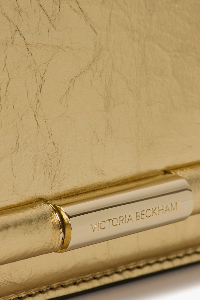 Victoria Beckham 202 Clutch Bag In Gold Distressed Leather outlook